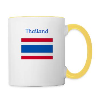 Drapeau de la Thaïlande - Mug contrasté - blanc/jaune - Droite