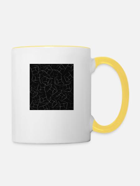Math 3D Dice Pattern Jeu, Dés Amusez-vous - Mug contrasté - blanc/jaune