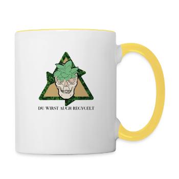DU WIRST AUCH RECYCELT - Tasse zweifarbig - Weiß/Gelb - Rechts