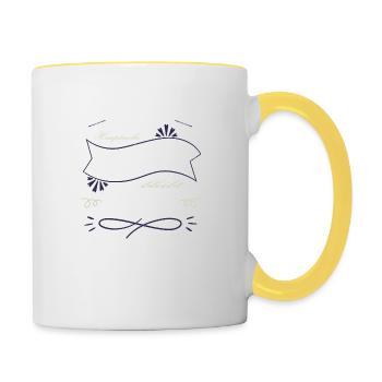 zitat ich liebe kaffee arbeitskollege geschenk - Tasse zweifarbig - Weiß/Gelb - Rechts