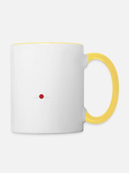 Originelles Weihnachtsgeschenk - Tasse zweifarbig - Weiß/Gelb