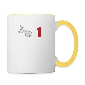 Il y a 1 ans, j’étais le plus rapide - Mug contrasté - blanc/jaune - Droite