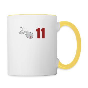Vor 11 Jahren war ich der Schnellste - Tasse zweifarbig - Weiß/Gelb - Rechts