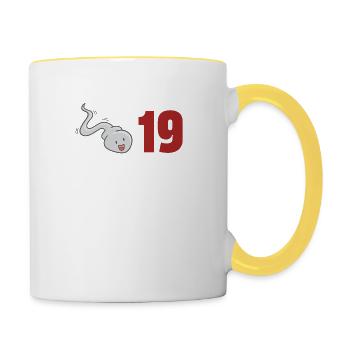 Vor 19 Jahren war ich der Schnellste - Tasse zweifarbig - Weiß/Gelb - Rechts