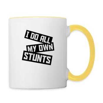 Toutes mes propres cascades - Mug contrasté - blanc/jaune - Droite