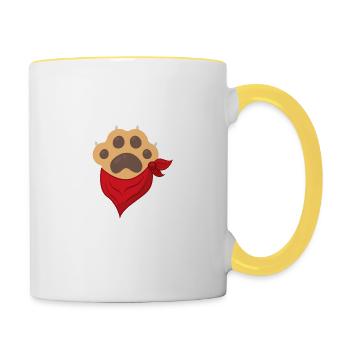 Meowdy Funny Cowboy Katzenpfote - Tasse zweifarbig - Weiß/Gelb - Rechts