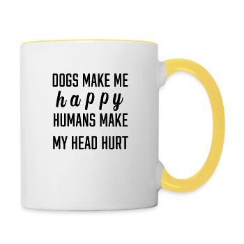 Chien de chasse - Mug contrasté - blanc/jaune - Droite