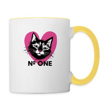 Number one - Tasse zweifarbig - Weiß/Gelb - Rechts