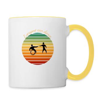 Everyone can dance - Contrasting Mug - white/yellow - Right