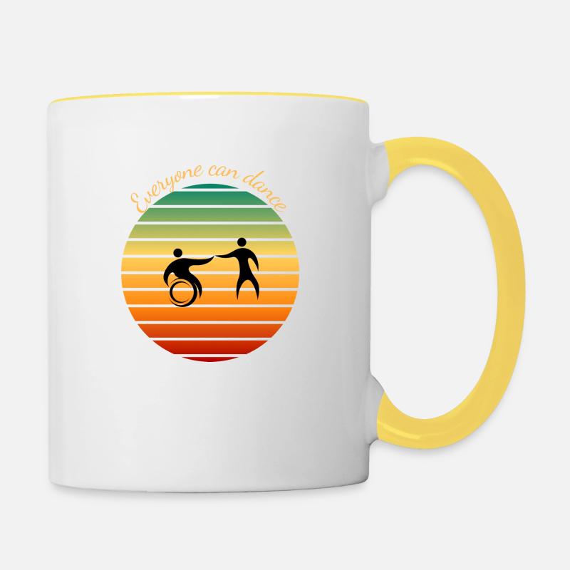 Everyone can dance - Contrasting Mug - white/yellow