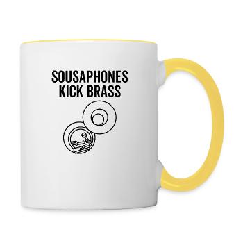 Sousaphones Kick Brass - Contrasting Mug - white/yellow - Right