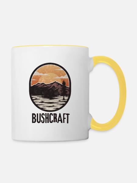 Bushcraft survival - Tasse zweifarbig - Weiß/Gelb
