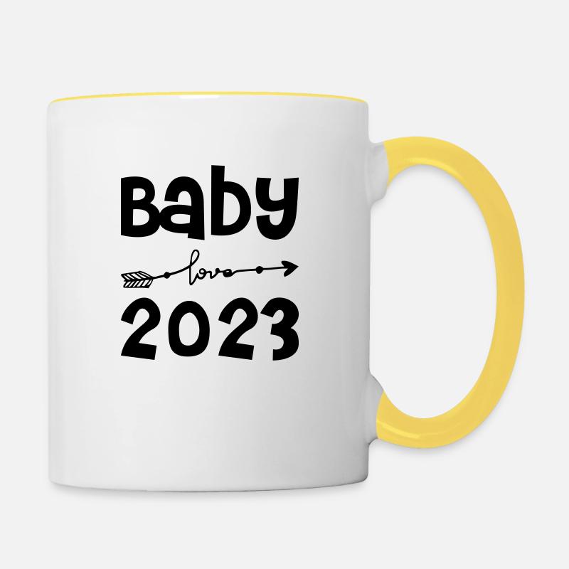 Bébé 2023 - Mug contrasté - blanc/jaune