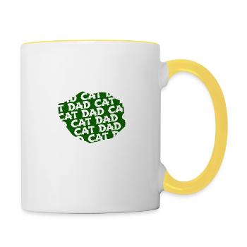 pet persian cat business cat tshirts funny quote - Tasse zweifarbig - Weiß/Gelb - Rechts