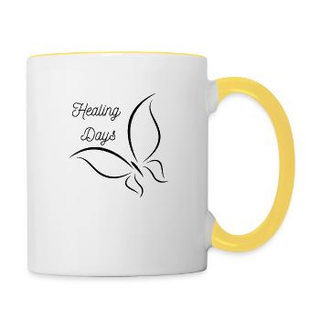 Butterfly Healing Days - Contrasting Mug - white/yellow - Right