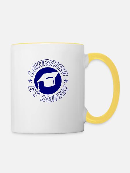 learning by doing - Tasse zweifarbig - Weiß/Gelb
