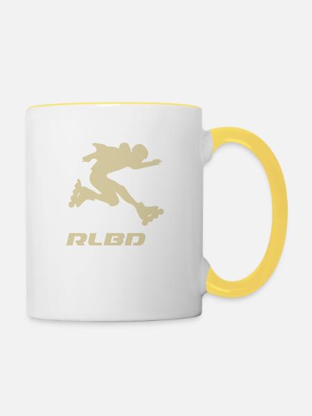 skater jump Rollerblader hell - Tasse zweifarbig - Weiß/Gelb