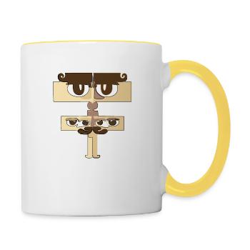 Unwirklicher Charakter - Tasse zweifarbig - Weiß/Gelb - Rechts