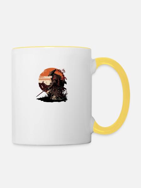 Der Weg des Kriegers - Tasse zweifarbig - Weiß/Gelb