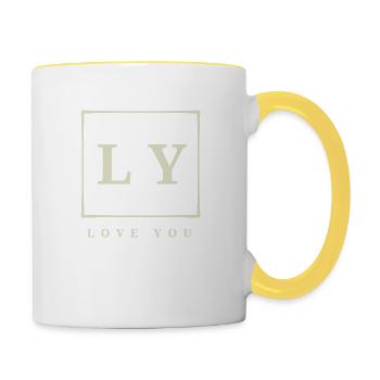 Amour - Mug contrasté - blanc/jaune - Droite