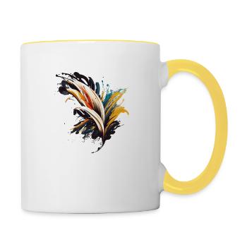 The Art of Modern Brushstrokes - Contrasting Mug - white/yellow - Right