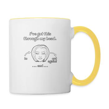 Design drôle et non réfléchi / dictons drôles - Mug contrasté - blanc/jaune - Droite