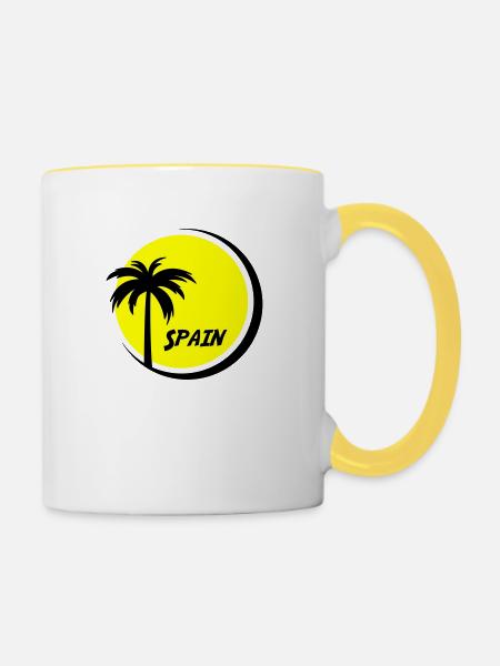 spain - Tasse zweifarbig - Weiß/Gelb
