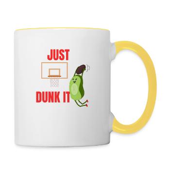 Just Dunk It Basketball Avocado - Contrasting Mug - white/yellow - Right