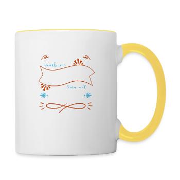 geburtstagsgeschenkidee bluthund großmutter danke - Tasse zweifarbig - Weiß/Gelb - Rechts