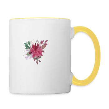 Blumenbrief - Tasse zweifarbig - Weiß/Gelb - Rechts