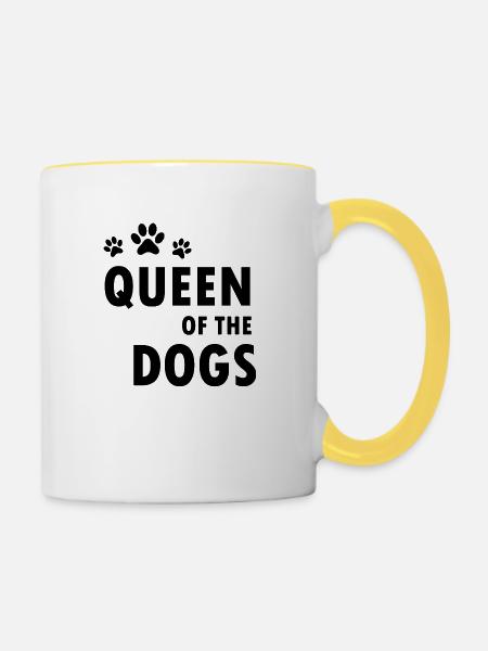 Dog Hund - Tasse zweifarbig - Weiß/Gelb