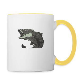 Mir reicht´s ich geh Angeln! - Tasse zweifarbig - Weiß/Gelb - Rechts