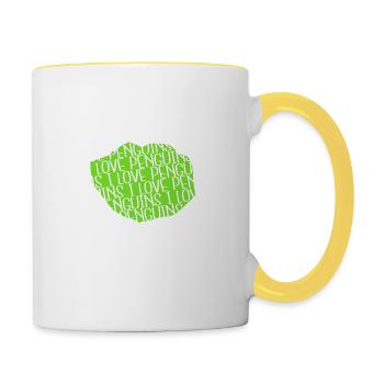 Clumpsy Dancing Penguin Fun Cadeau d’anniversaire - Mug contrasté - blanc/jaune - Droite