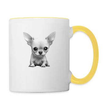 Chiens Chihuahua Propriétaires de chiens Propriétaires de chiens Chien - Mug contrasté - blanc/jaune - Droite