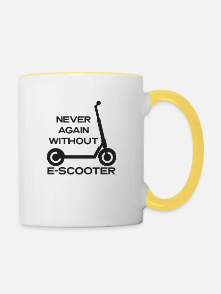 E-Scooter Roller Scooter - Tasse zweifarbig - Weiß/Gelb