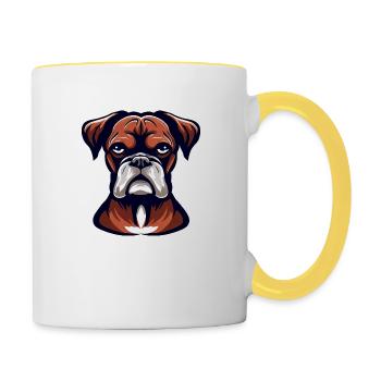 BOXERHUND - Tasse zweifarbig - Weiß/Gelb - Rechts