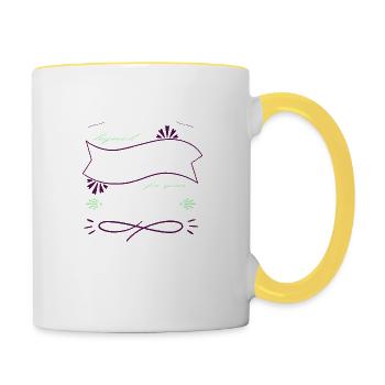 caffeine gift idea geek drinking happy gift - Contrasting Mug - white/yellow - Right