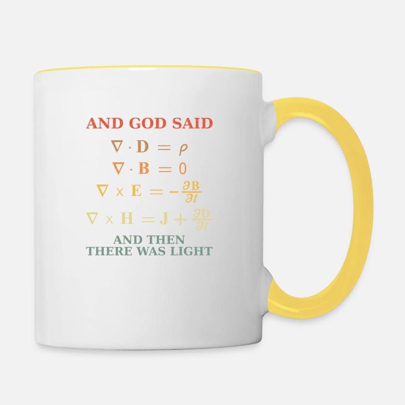 Maxwell Equation Vintage Retro - Contrasting Mug - white/yellow