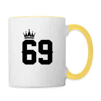 69 - Tasse zweifarbig - Weiß/Gelb - Rechts