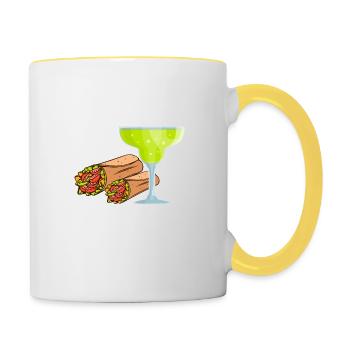 Fajitas & Margaritas Food Wrap Taco gourmand - Mug contrasté - blanc/jaune - Droite