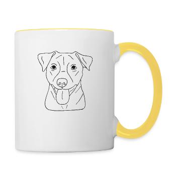 Jack Russell Terrier - Tasse zweifarbig - Weiß/Gelb - Rechts