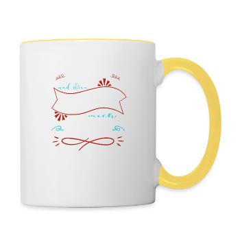 boxer spruch weihnachten weißweinschorle - Tasse zweifarbig - Weiß/Gelb - Rechts