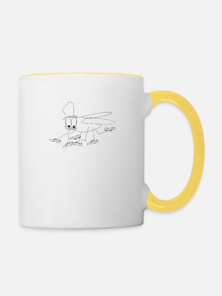 Stubenfliege - Tasse zweifarbig - Weiß/Gelb