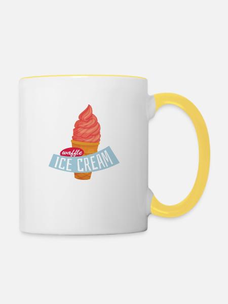 Sommer - Tasse zweifarbig - Weiß/Gelb