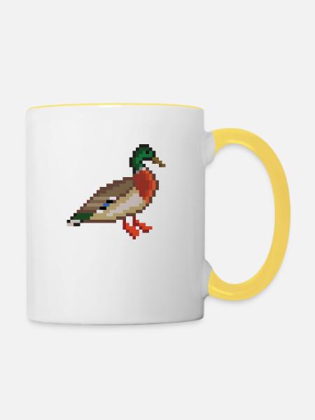 Vogel - Tasse zweifarbig - Weiß/Gelb