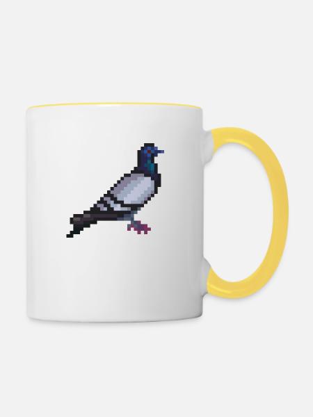 Vogel - Tasse zweifarbig - Weiß/Gelb