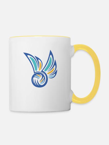 Ballsport - Tasse zweifarbig - Weiß/Gelb