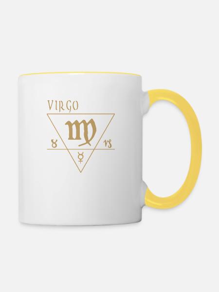 Jungfrau - Tasse zweifarbig - Weiß/Gelb