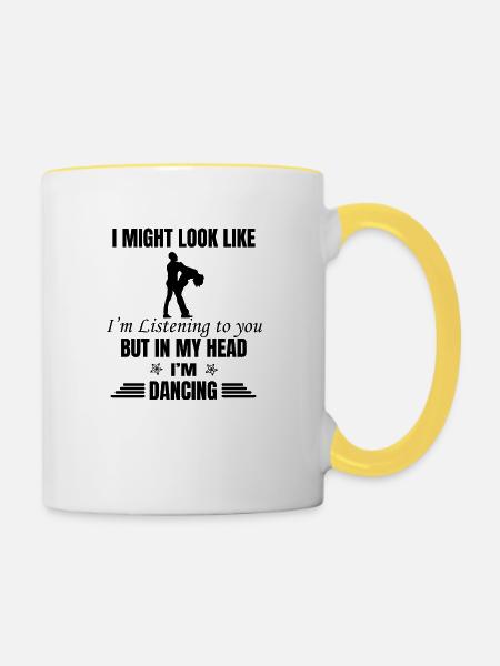 Dancing Dance Music - Tasse zweifarbig - Weiß/Gelb