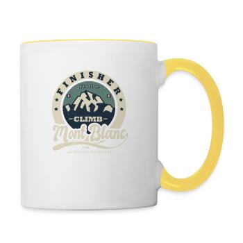 Bergsteigen Finisher Mont Blanc Bergsport - Tasse zweifarbig - Weiß/Gelb - Rechts